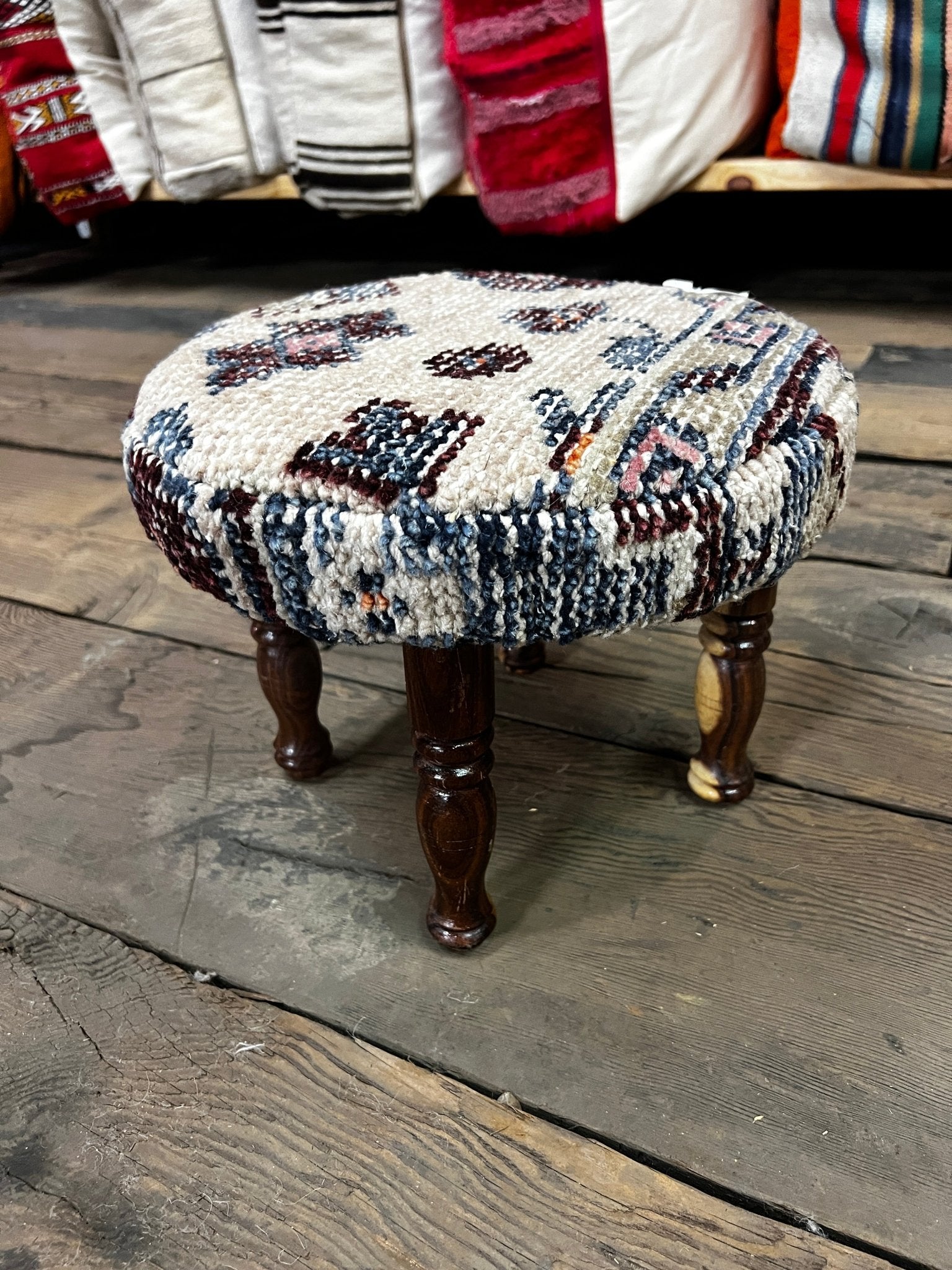 Toyo 12x12x9 Wooden Upholstered Stool | Banana Manor Rug Factory Outlet