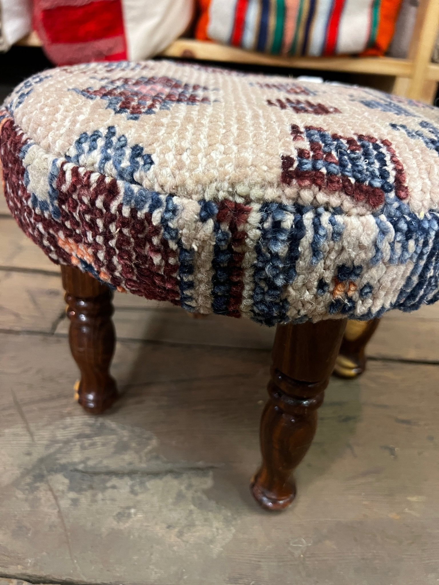 Toyo 12x12x9 Wooden Upholstered Stool | Banana Manor Rug Factory Outlet