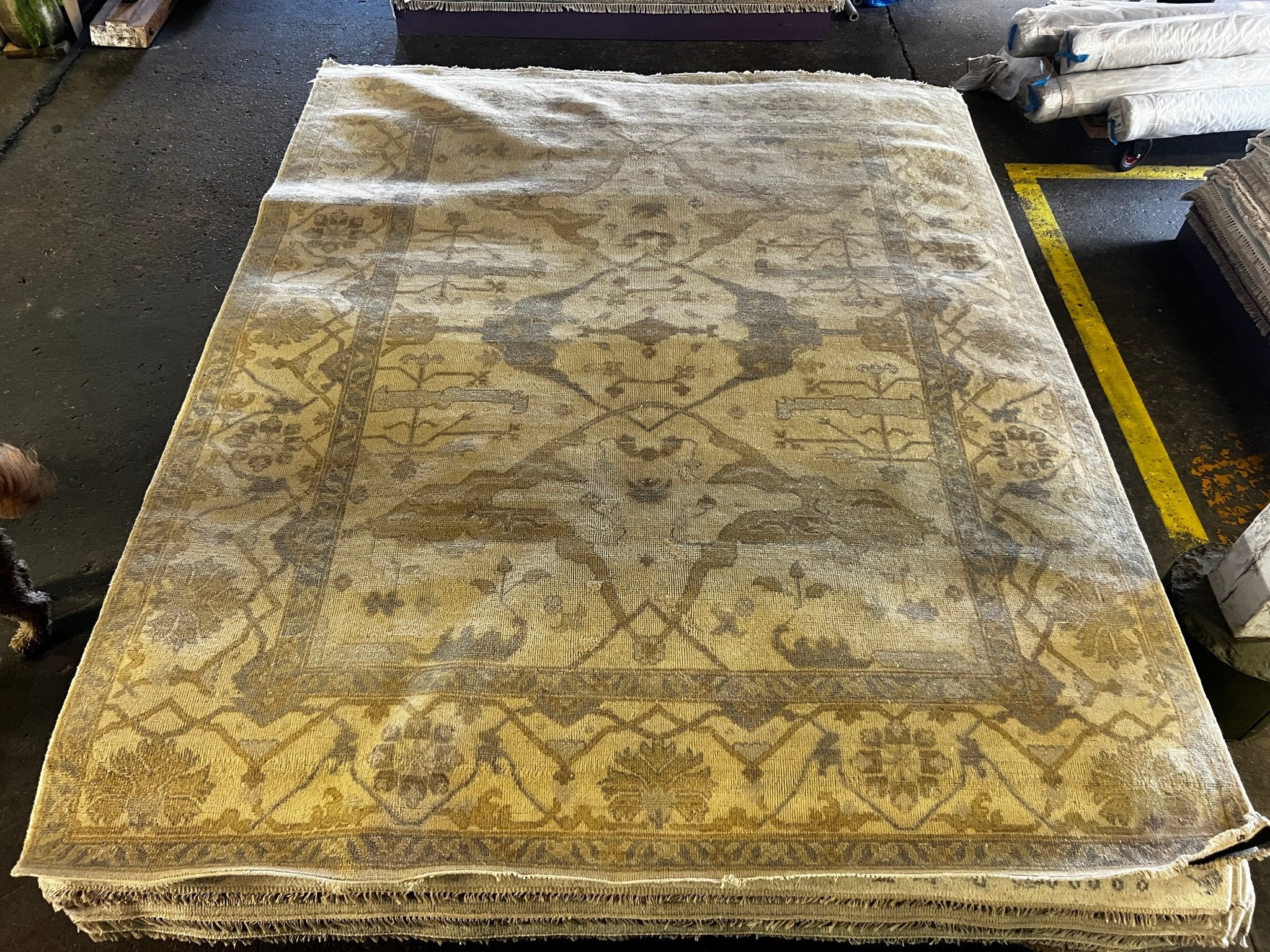 Traci Connell 8x10 Beige Hand-Knotted Oushak Rug | Banana Manor Rug Factory Outlet