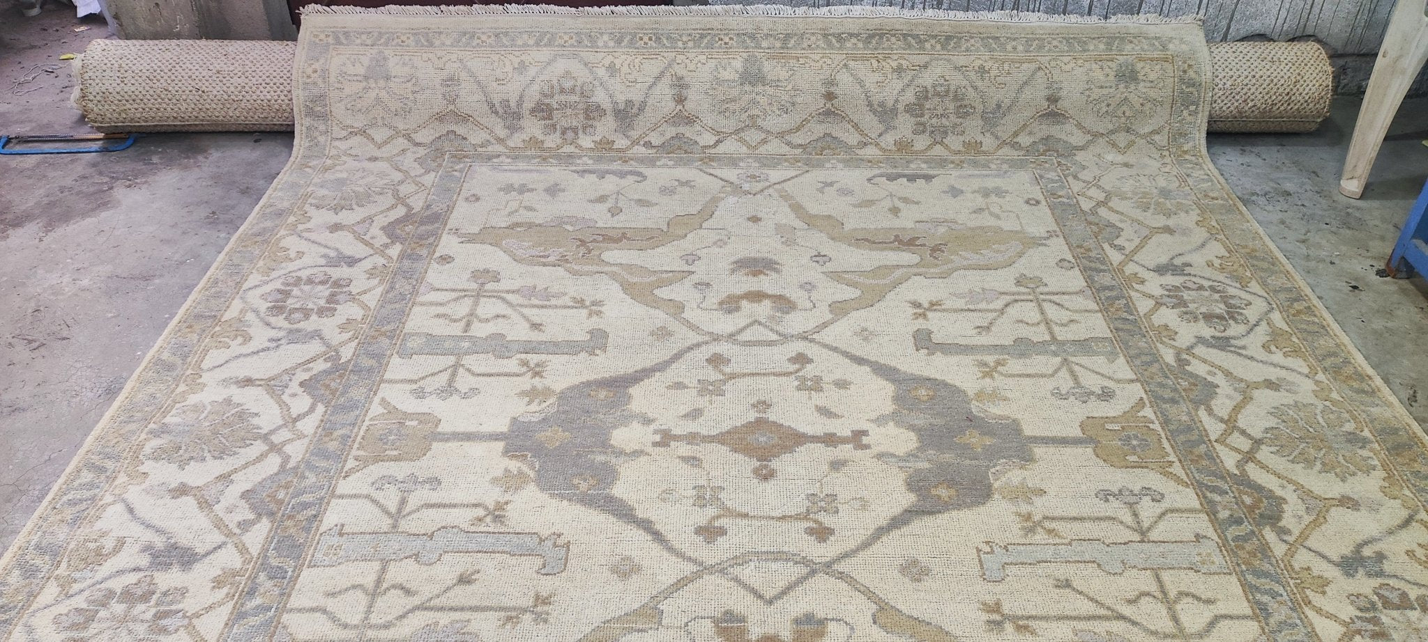 Traci Connell Beige Hand-Knotted Oushak Rug 8x10 | Banana Manor Rug Company