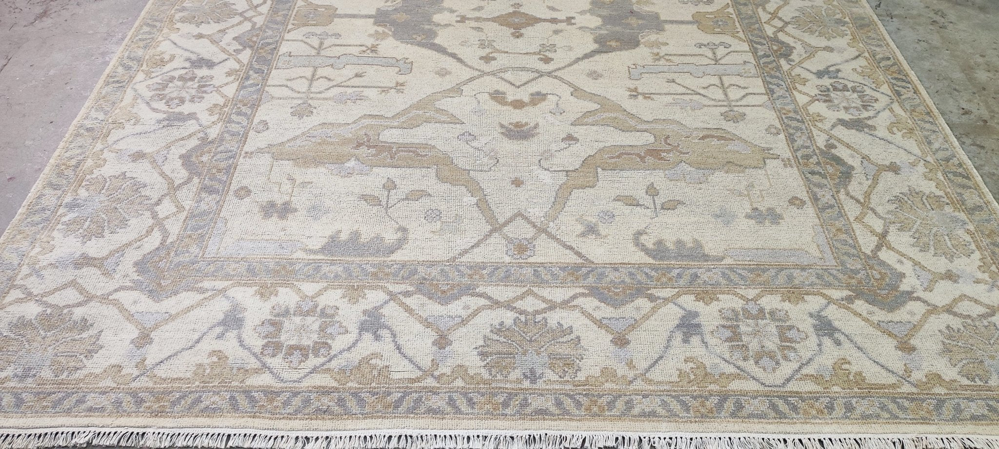 Traci Connell Beige Hand-Knotted Oushak Rug 8x10 | Banana Manor Rug Company