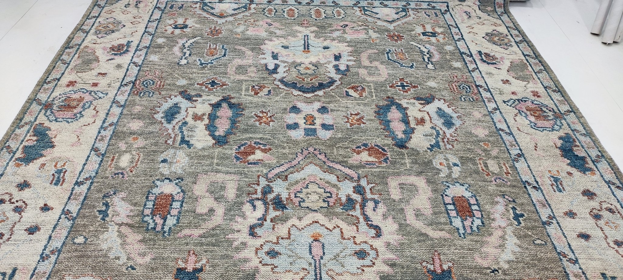 Tracy 8x10 Hand-Knotted Tan & Beige Oushak | Banana Manor Rug Factory Outlet