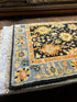 Tranquilio 2.6x 10 Light Blue and Dark Blue Hand-Knotted Oushak Runner | Banana Manor Rug Factory Outlet