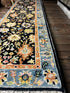 Tranquilio 2.6x 10 Light Blue and Dark Blue Hand-Knotted Oushak Runner | Banana Manor Rug Factory Outlet