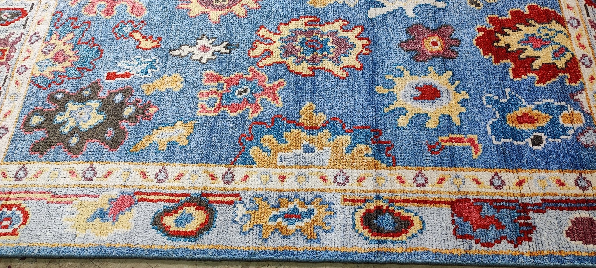 Tulip 4x6 Blue Oushak | Banana Manor Rug Factory Outlet