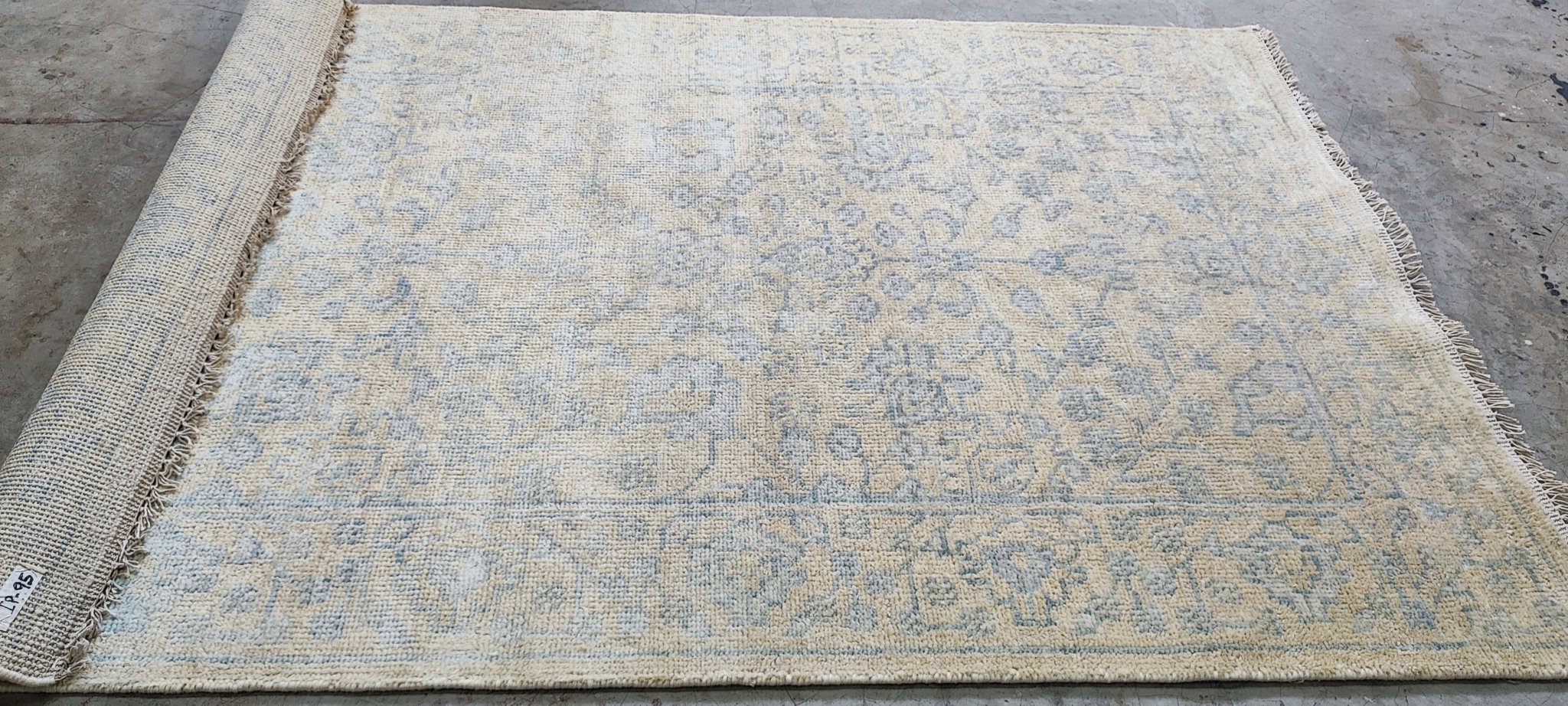 Tuppy 4x6 Hand-Knotted Beige & Silver Oushak | Banana Manor Rug Factory Outlet