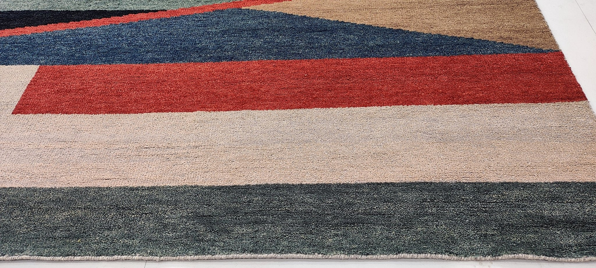 Uli 8x10 Hand-Knotted Beige & Rust Modern | Banana Manor Rug Factory Outlet