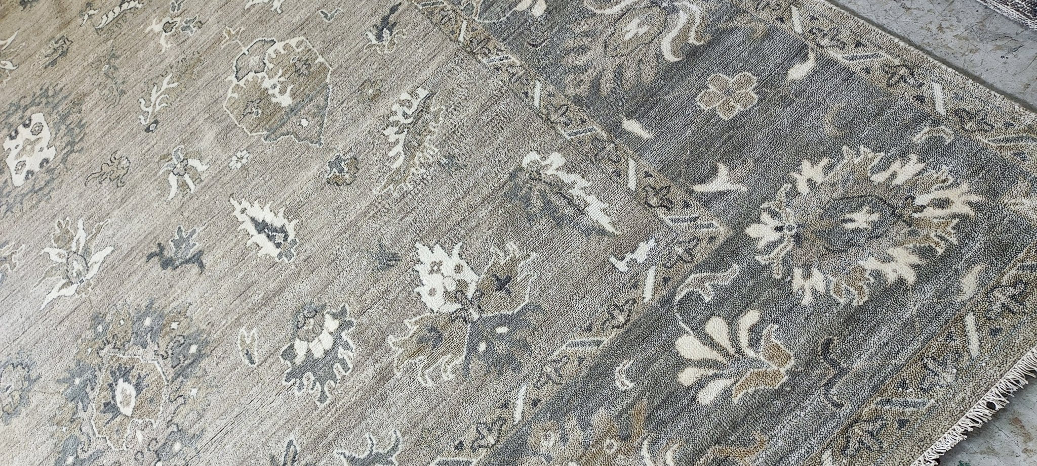 Uschi 10.3x14 Hand-Knotted Tan & Grey Oushak | Banana Manor Rug Factory Outlet