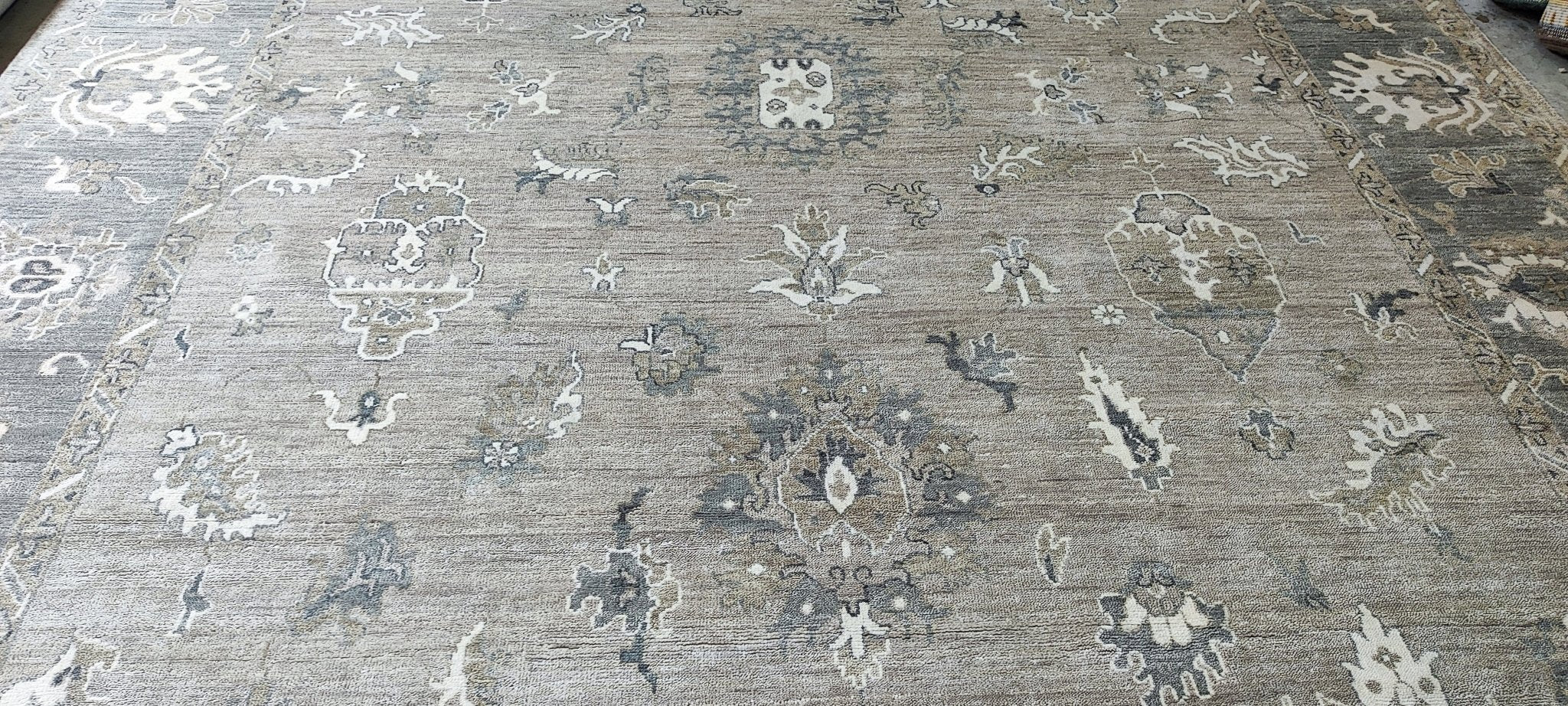 Uschi 10.3x14 Hand-Knotted Tan & Grey Oushak | Banana Manor Rug Factory Outlet