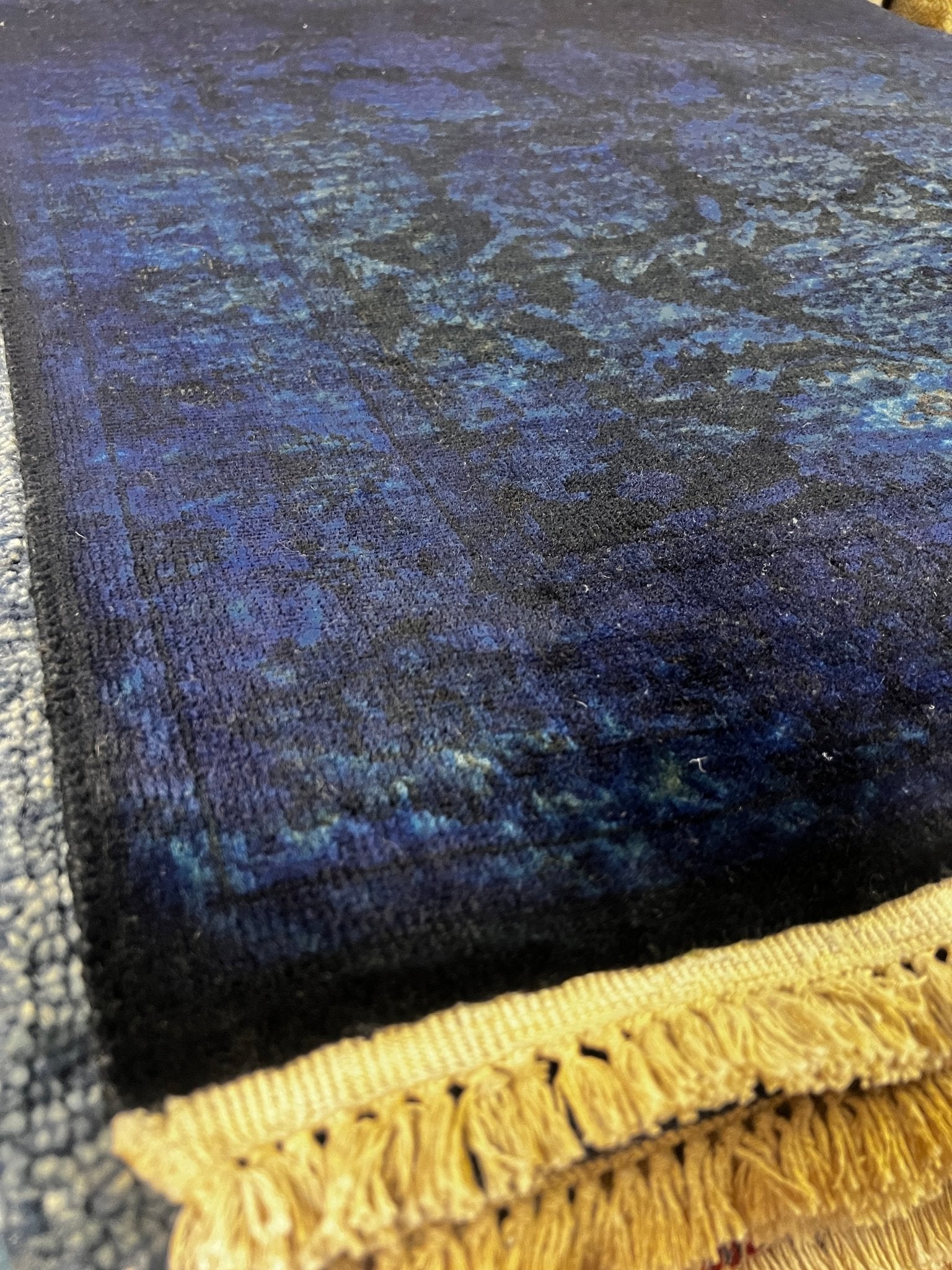 Valencia 3x5 Over Dyed Blue Kashan | Banana Manor Rug Factory Outlet