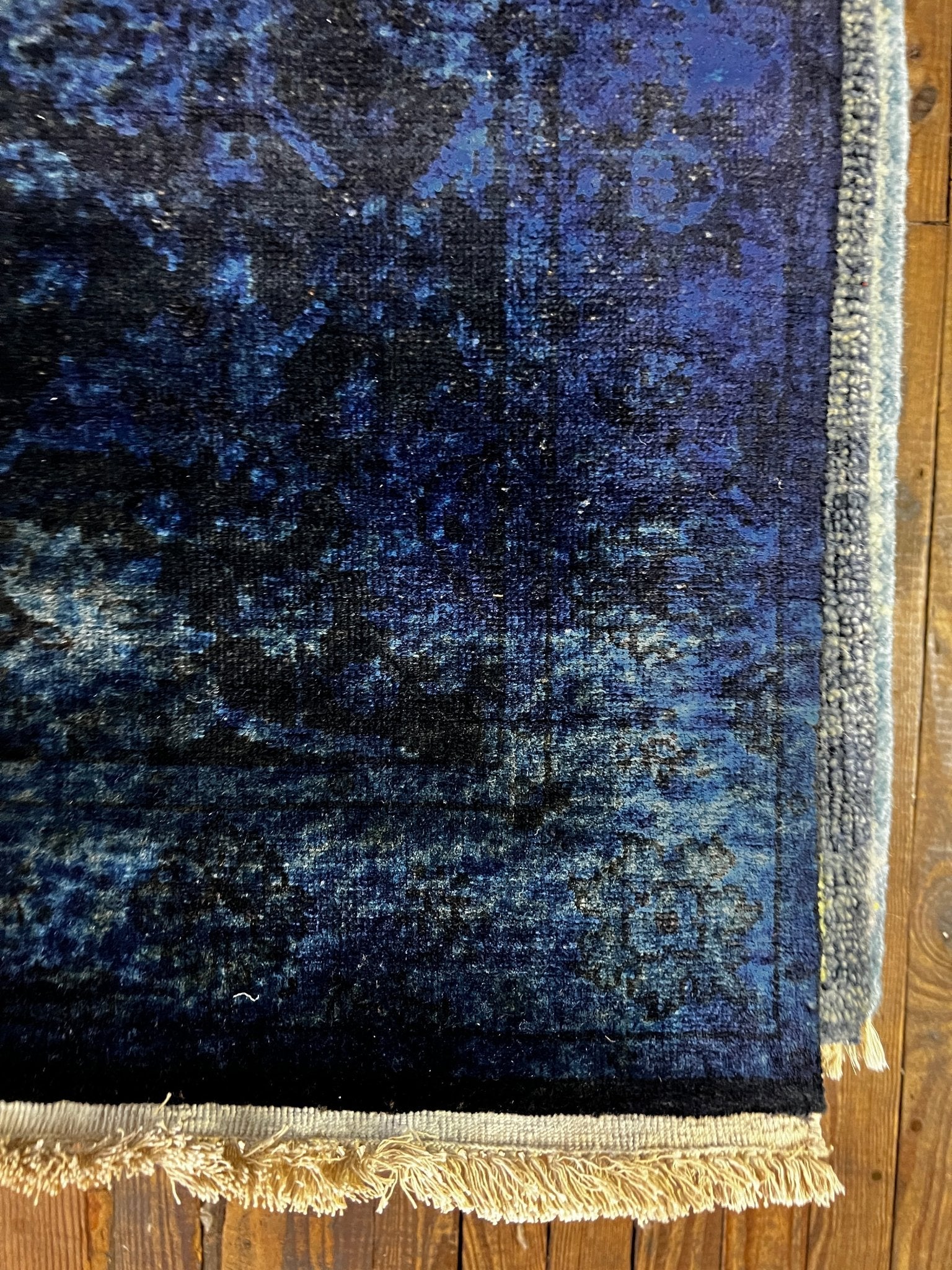 Valencia 3x5 Over Dyed Blue Kashan | Banana Manor Rug Factory Outlet