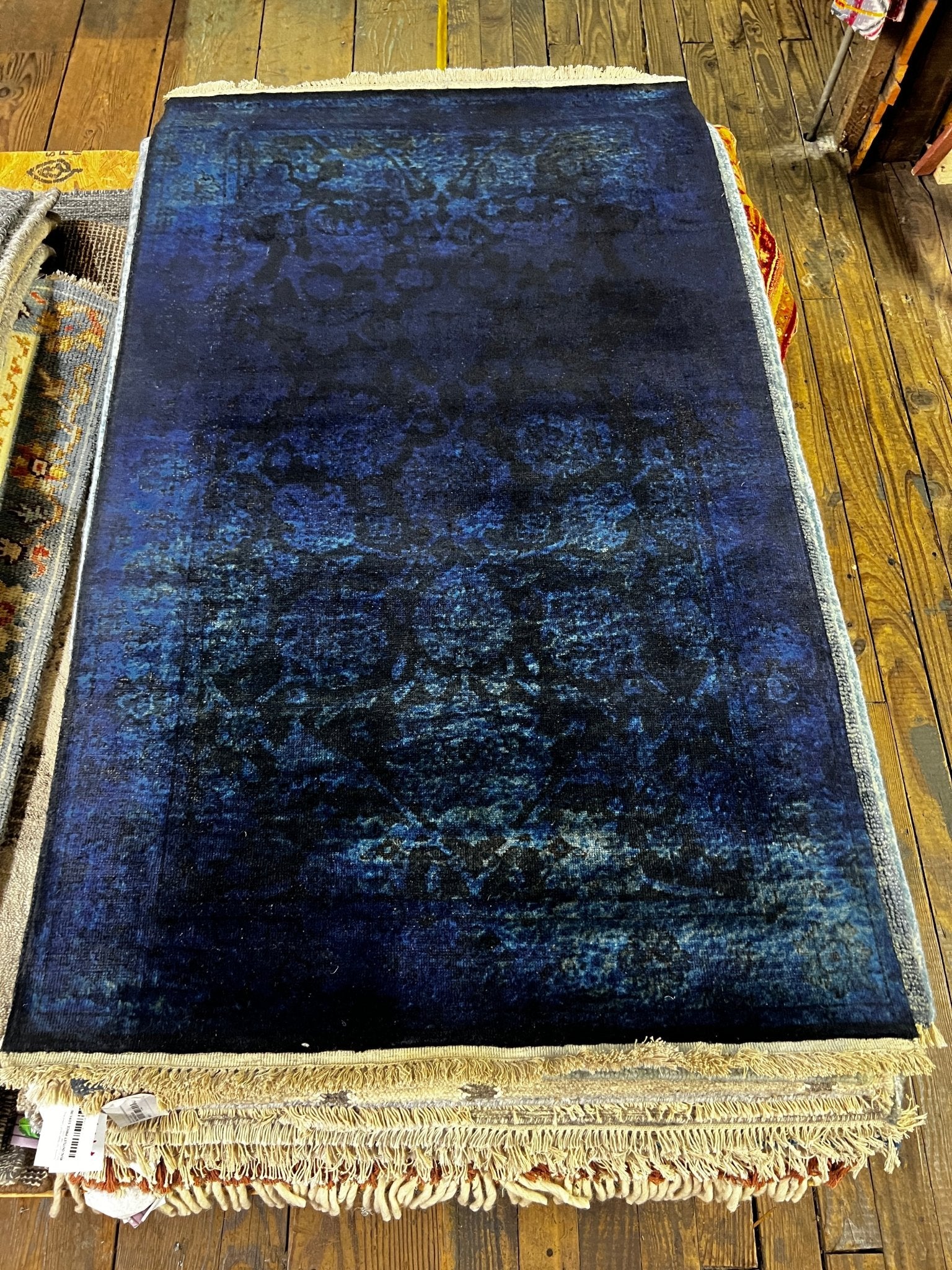 Valencia 3x5 Over Dyed Blue Kashan | Banana Manor Rug Factory Outlet