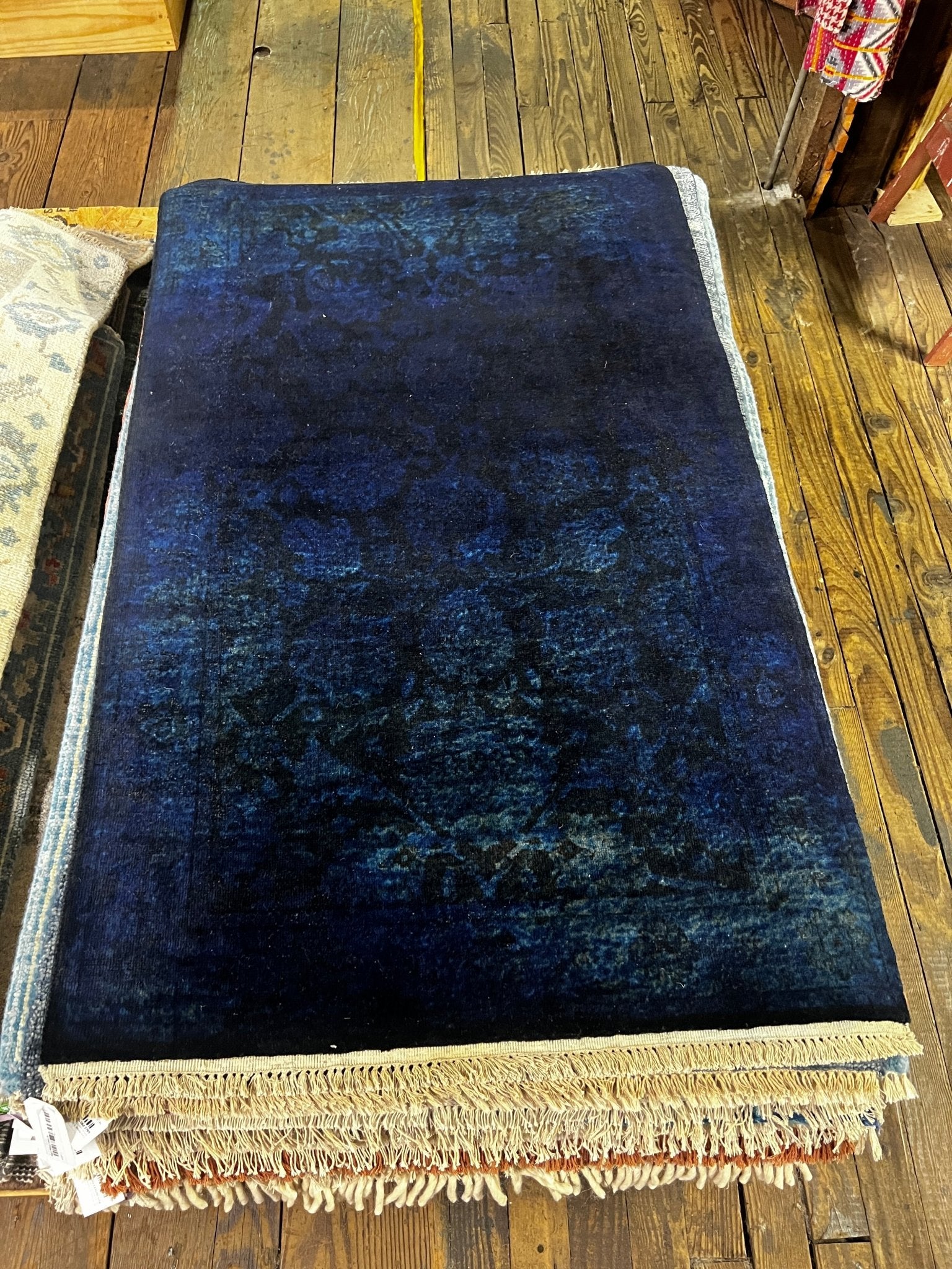 Valencia 3x5 Over Dyed Blue Kashan | Banana Manor Rug Factory Outlet