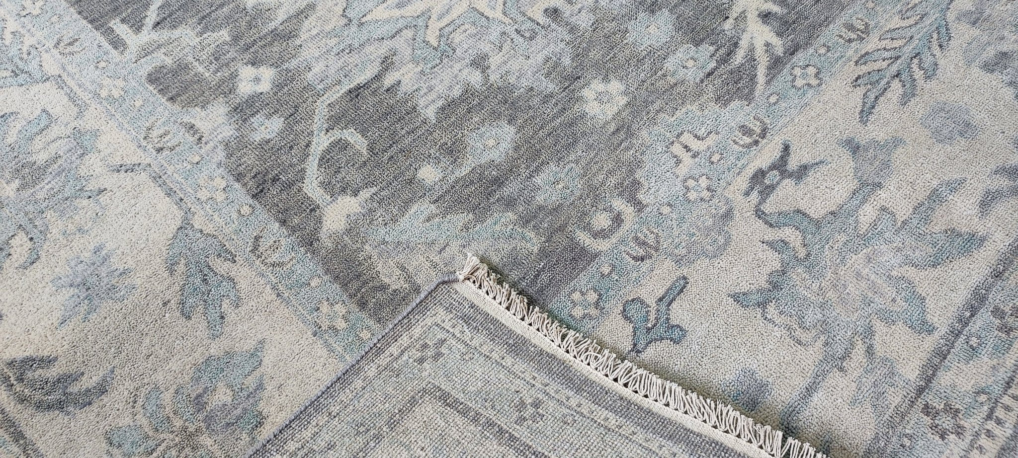 Valentina 9x12 Grey & Ivory Oushak | Banana Manor Rug Factory Outlet