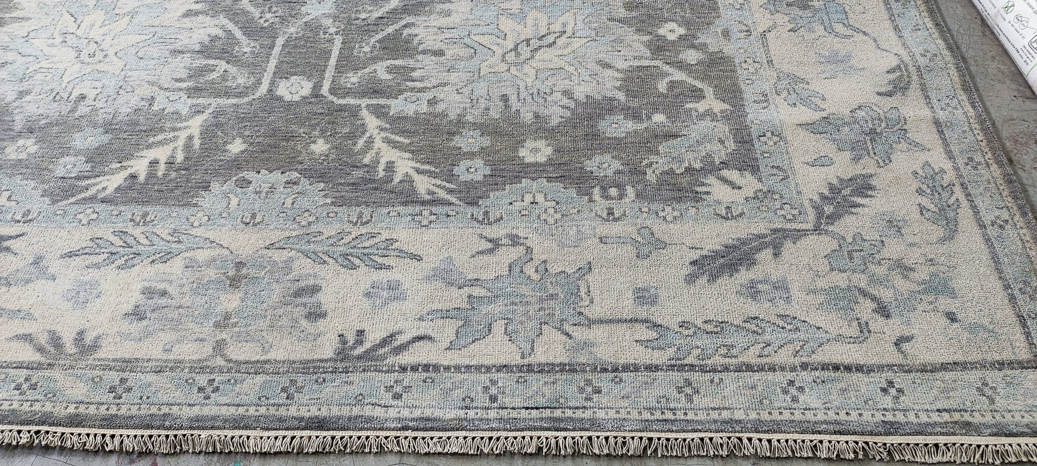 Valentina 9x12 Grey & Ivory Oushak | Banana Manor Rug Factory Outlet