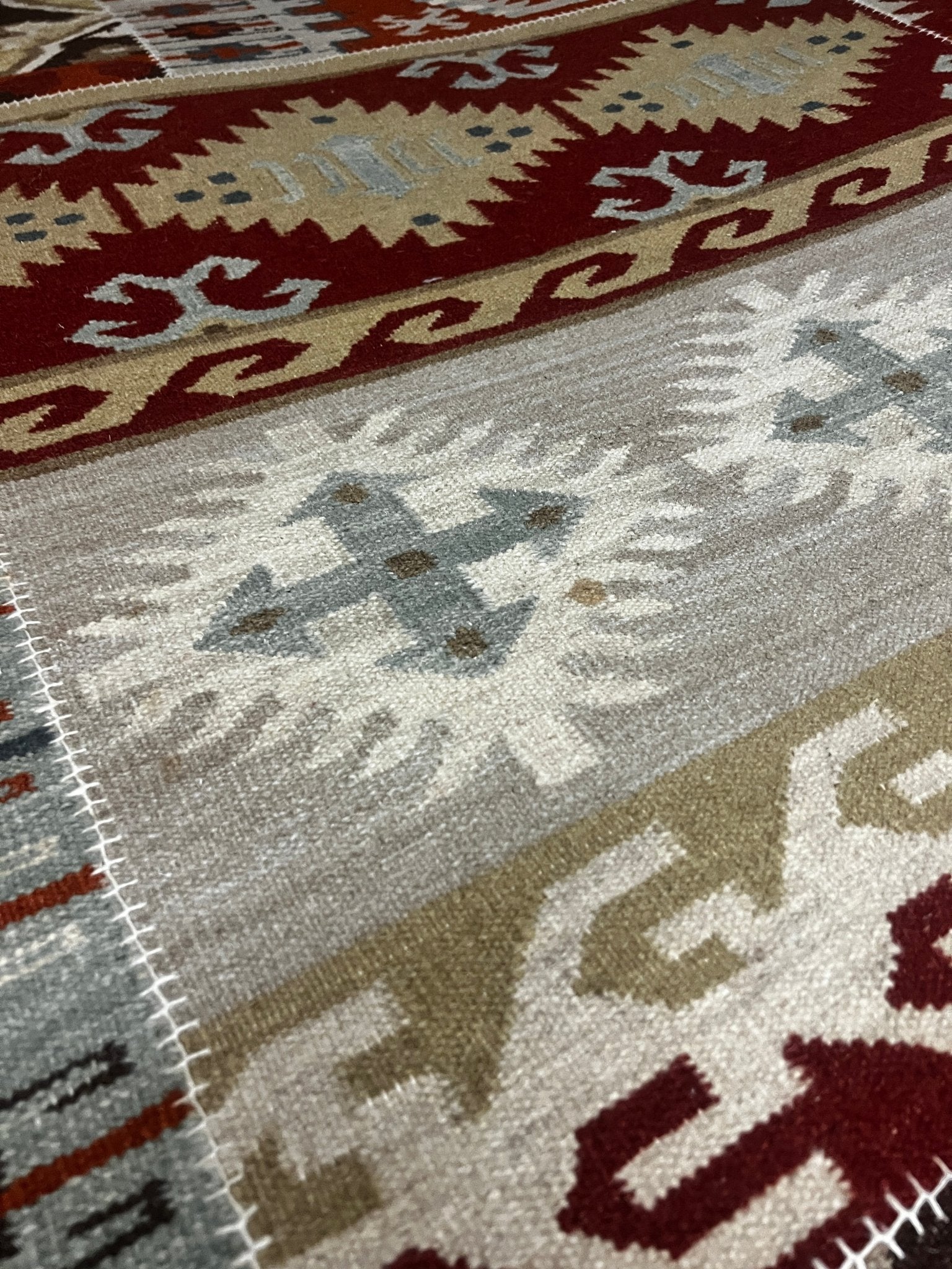 Vanessa Kesington 5x7.6 Patchwork Handwoven Durrie Rug | Banana Manor Rug Company