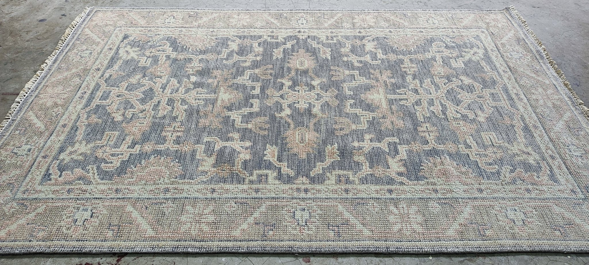 Victoria Silvstedt 4.9x7 Hand-Knotted Grey & Light Rust Turkish Oushak | Banana Manor Rug Factory Outlet