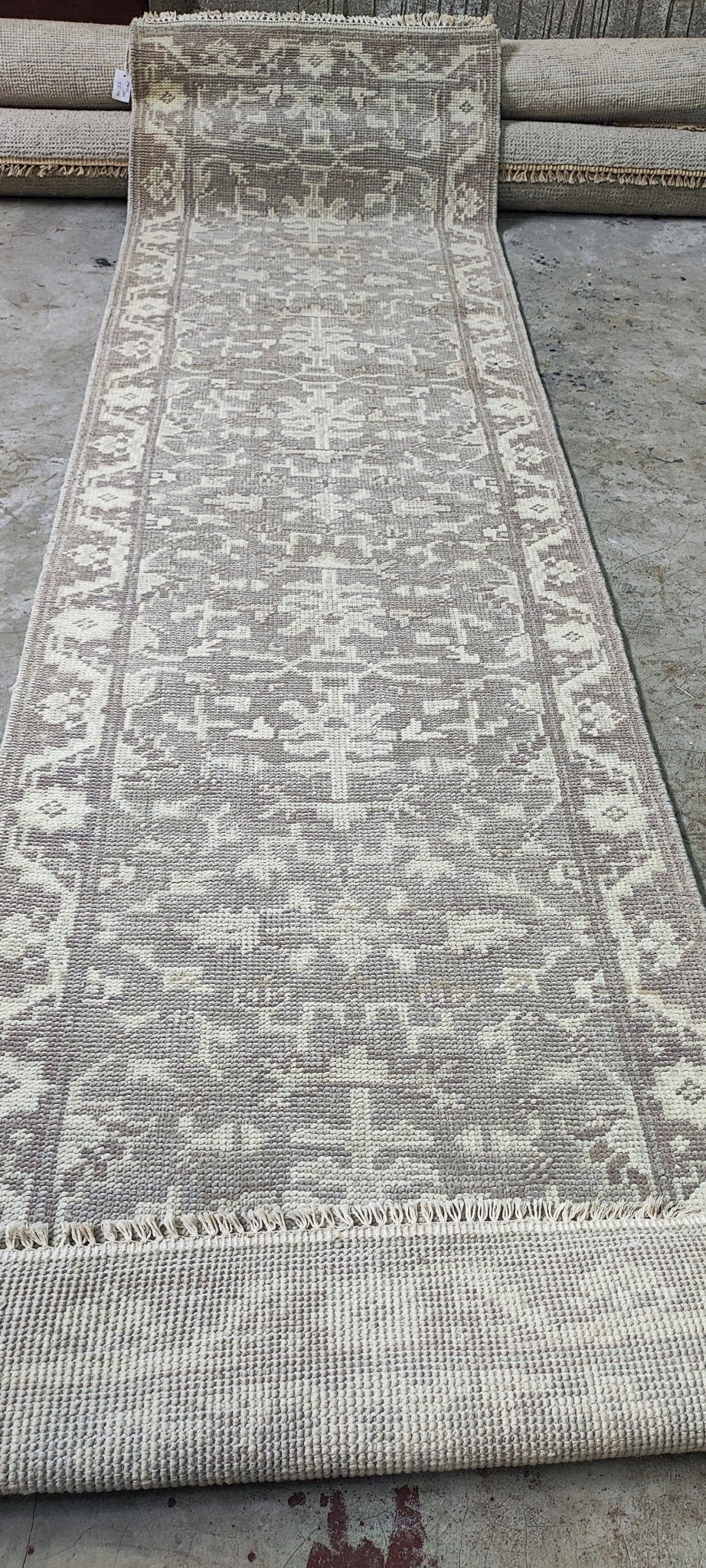 Villarreal 2.6x9.9 Hand Knotted Grey & Silver Turkish Oushak | Banana Manor Rug Factory Outlet