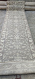 Villarreal 2.6x9.9 Hand Knotted Grey & Silver Turkish Oushak | Banana Manor Rug Factory Outlet