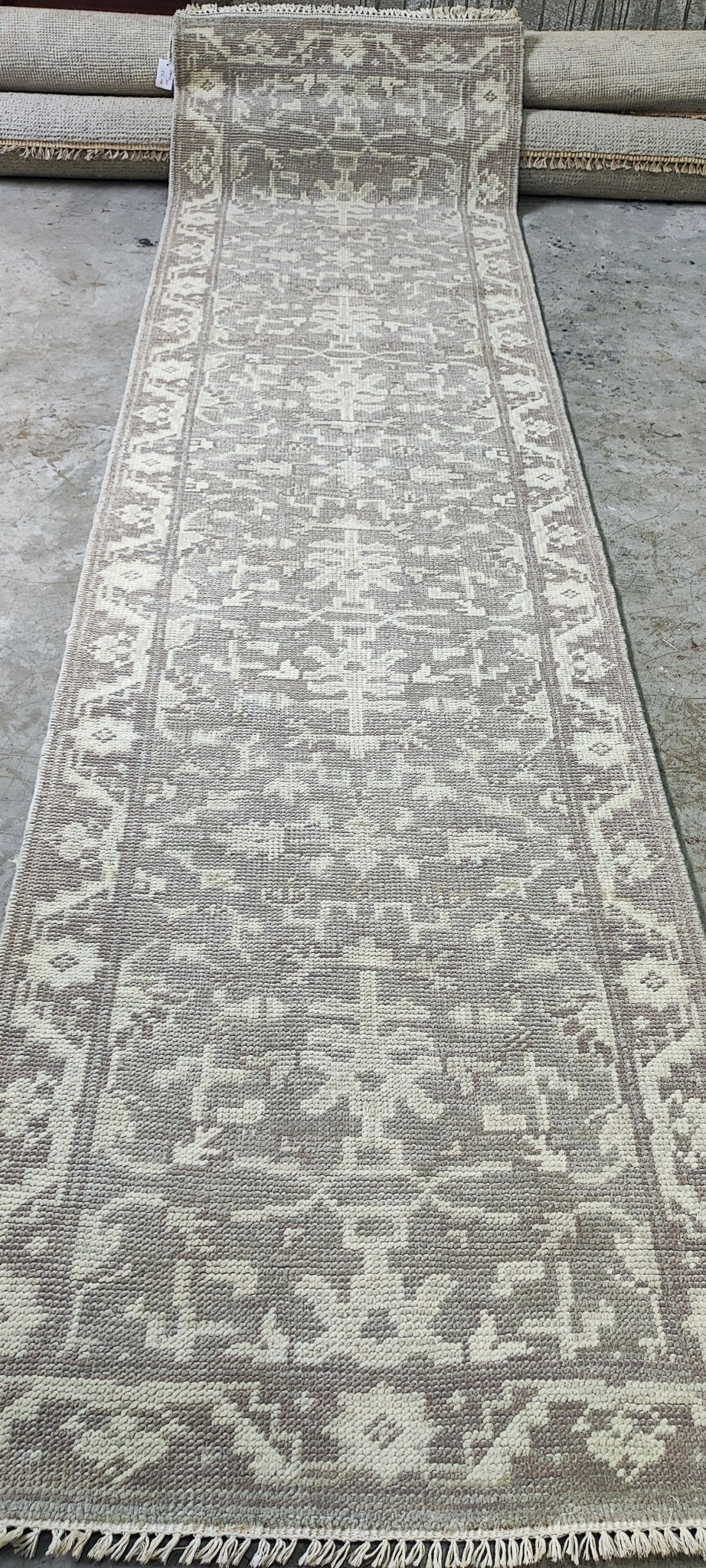 Villarreal 2.6x9.9 Hand Knotted Grey & Silver Turkish Oushak | Banana Manor Rug Factory Outlet