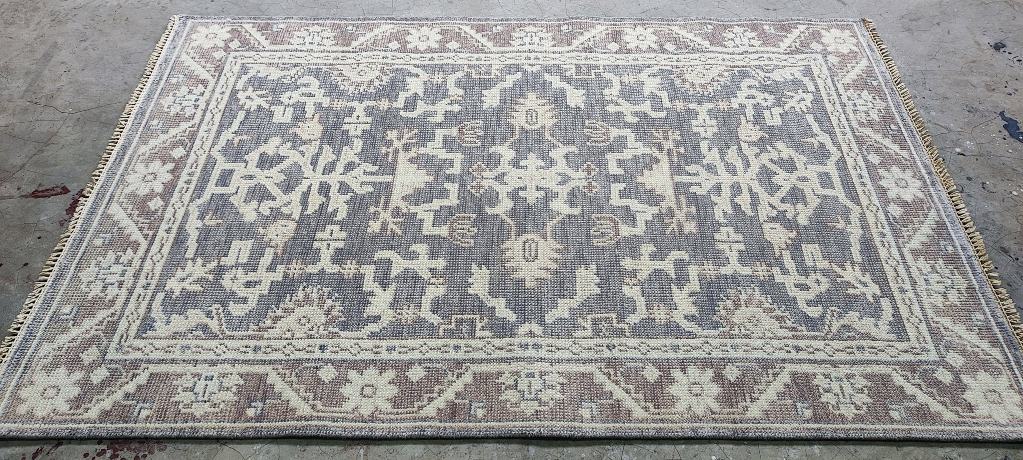 Vincenza 4x6 Grey & Silver Oushak | Banana Manor Rug Factory Outlet