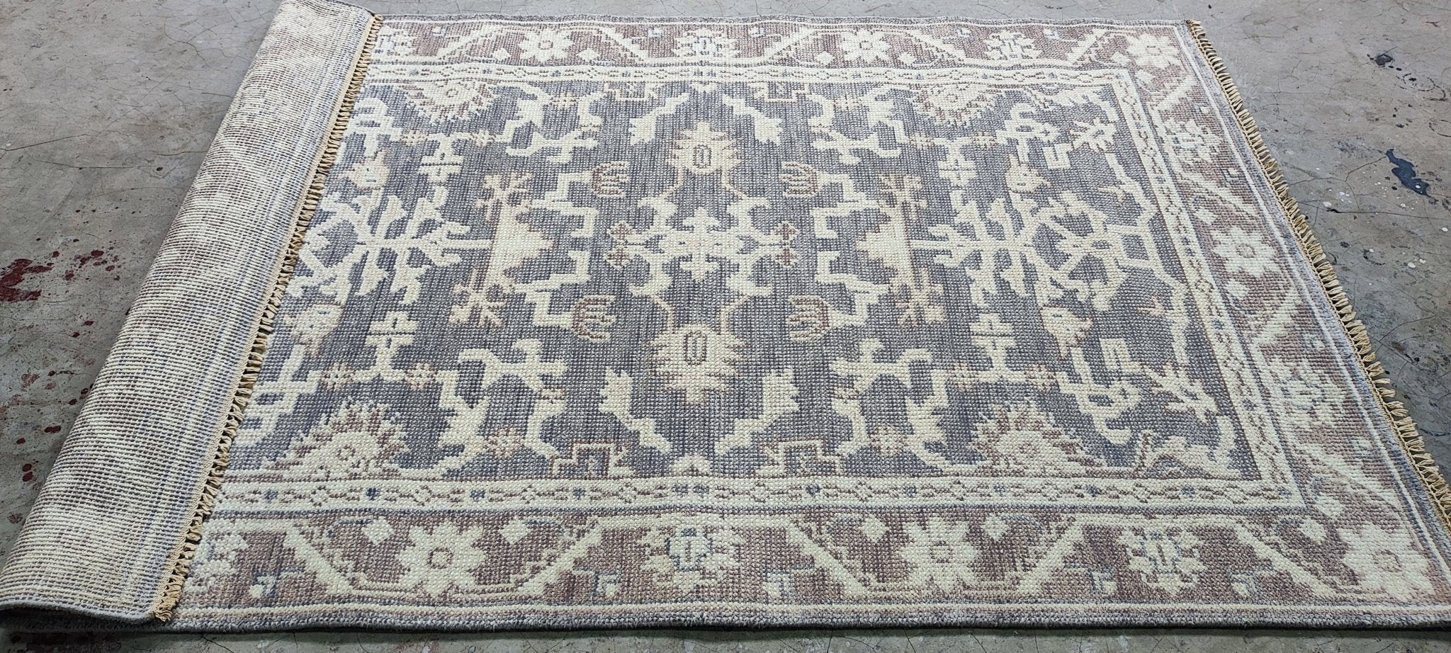 Vincenza 4x6 Grey & Silver Oushak | Banana Manor Rug Factory Outlet