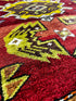 Vintage 1.10x2.10 Turkish Oushak Red and Green Small Rug | Banana Manor Rug Factory Outlet