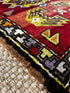 Vintage 1.10x2.10 Turkish Oushak Red and Green Small Rug | Banana Manor Rug Factory Outlet