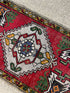 Vintage 1.10x3.1 Turkish Oushak Red and Gray Multicolor Small Rug | Banana Manor Rug Factory Outlet