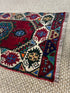 Vintage 1.10x3.5 Turkish Oushak Red and Blue Multicolor Small Rug | Banana Manor Rug Factory Outlet