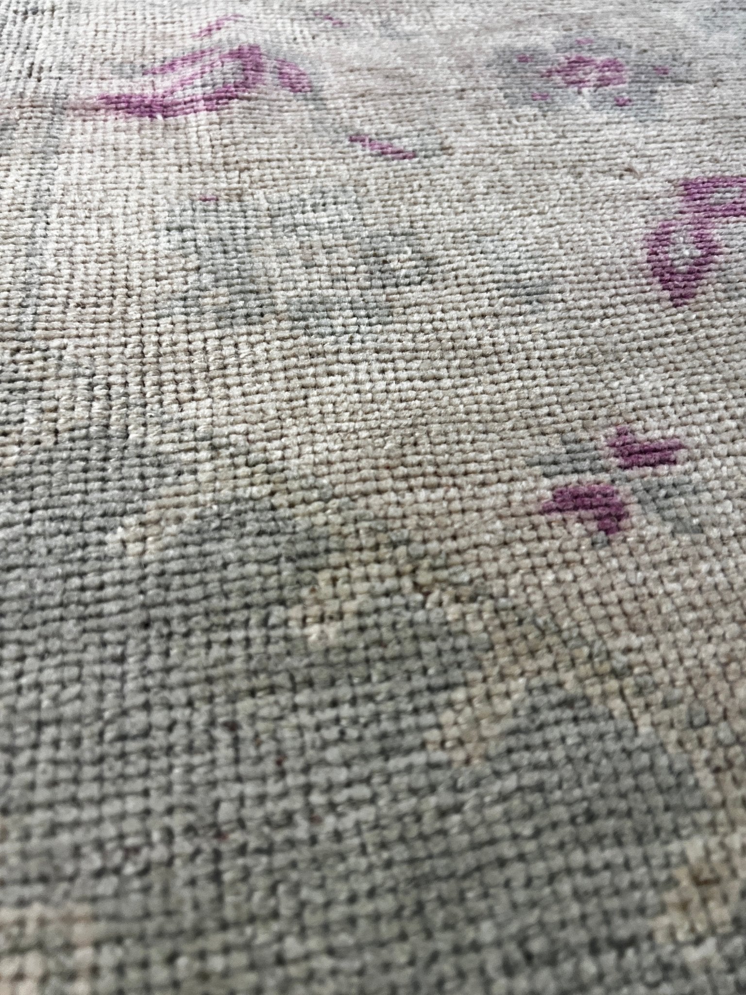 Vintage 1.10x3.5 Turkish Oushak Sage Green and Beige Small Rug | Banana Manor Rug Factory Outlet