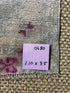 Vintage 1.10x3.5 Turkish Oushak Sage Green and Beige Small Rug | Banana Manor Rug Factory Outlet