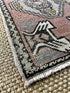 Vintage 1.10x3.6 Turkish Oushak Pink and Gray Small Rug | Banana Manor Rug Factory Outlet