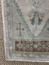 Vintage 1.5x3.7 Turkish Oushak Soft Green and Rust Small Rug | Banana Manor Rug Factory Outlet