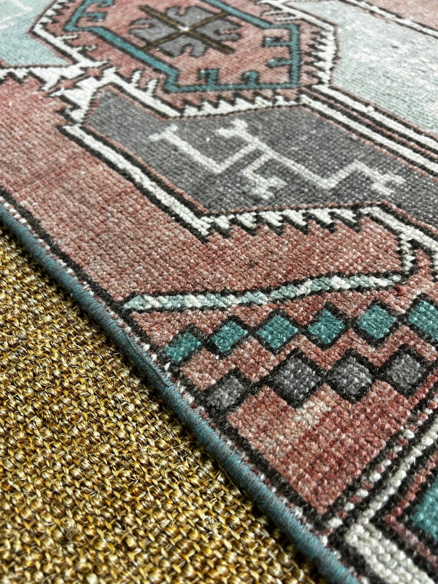 Vintage 1.6x2.11 Turkish Oushak Small Rug | Banana Manor Rug Factory Outlet
