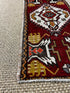 Vintage 1.6x3 Turkish Oushak Dark Red and Gold Small Rug | Banana Manor Rug Factory Outlet