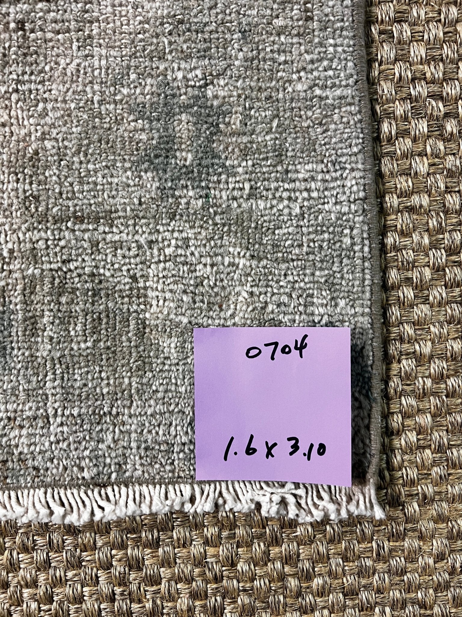Vintage 1.6x3.10 Turkish Oushak Silver Small Rug | Banana Manor Rug Factory Outlet