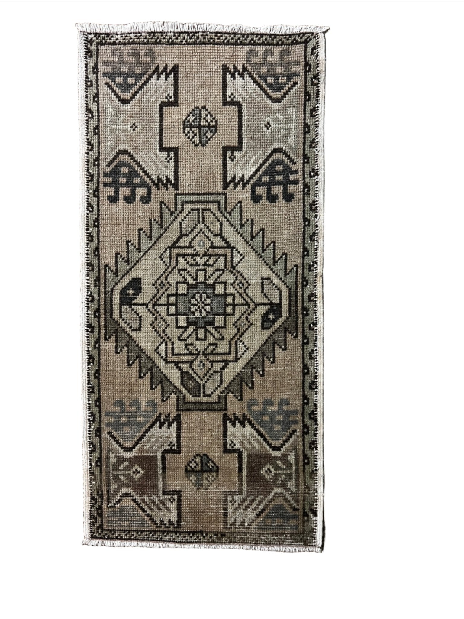 Vintage 1.6x3.3 Tan Turkish Oushak Small Rug – Banana Manor Rug Factory ...