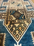 Vintage 1.6x3.5 Blue and Tan Turkish Oushak Small Rug | Banana Manor Rug Factory Outlet