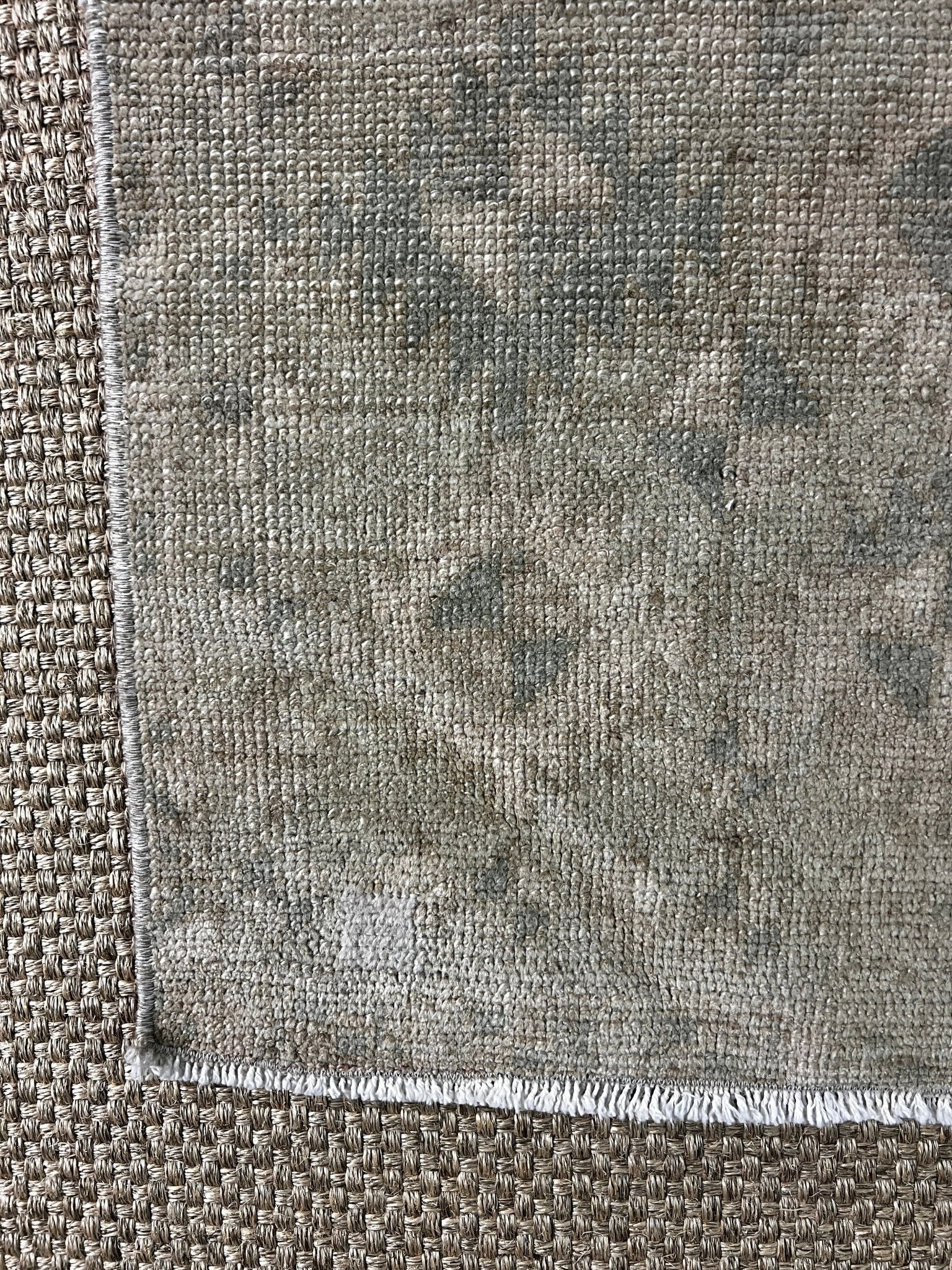 Vintage 1.6x3.5 Turkish Oushak Beige and Gray Small Rug | Banana Manor Rug Factory Outlet