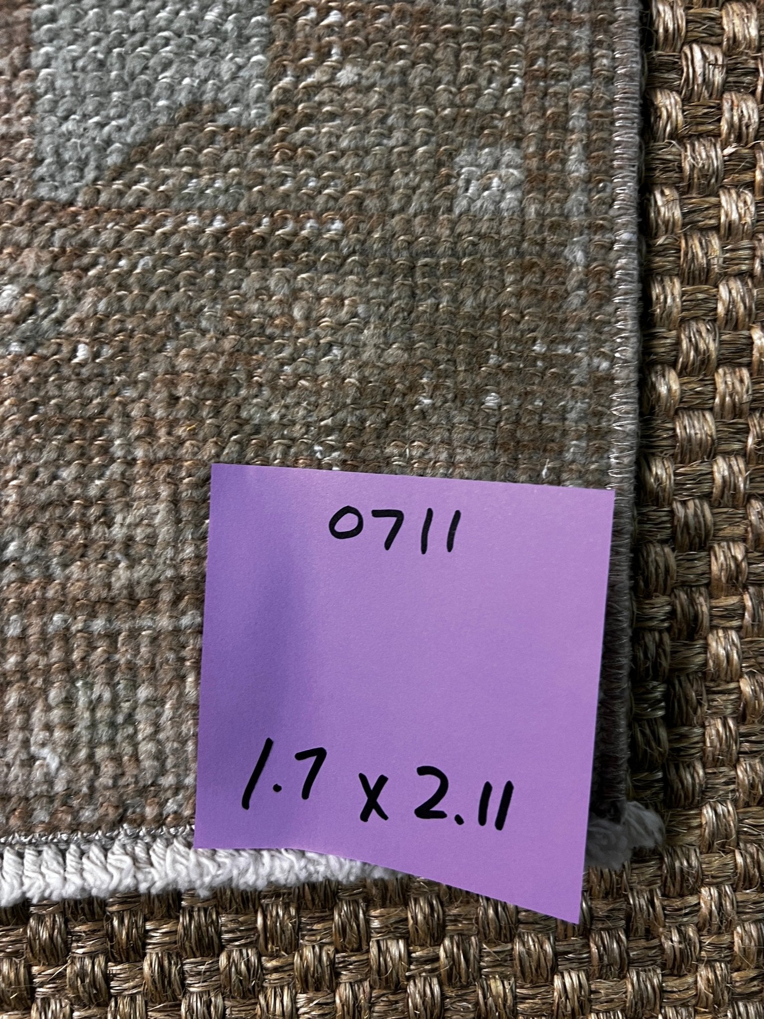 Vintage 1.7x2.11 Turkish Oushak Tan and Gray Small Rug | Banana Manor Rug Factory Outlet