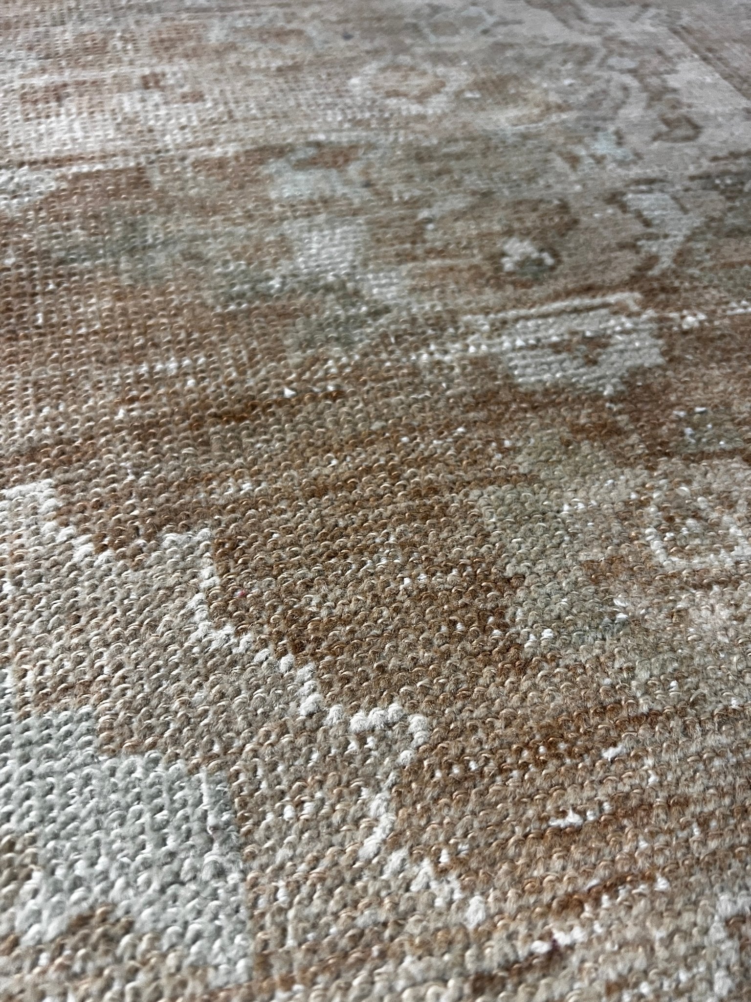 Vintage 1.7x2.11 Turkish Oushak Tan and Gray Small Rug | Banana Manor Rug Factory Outlet
