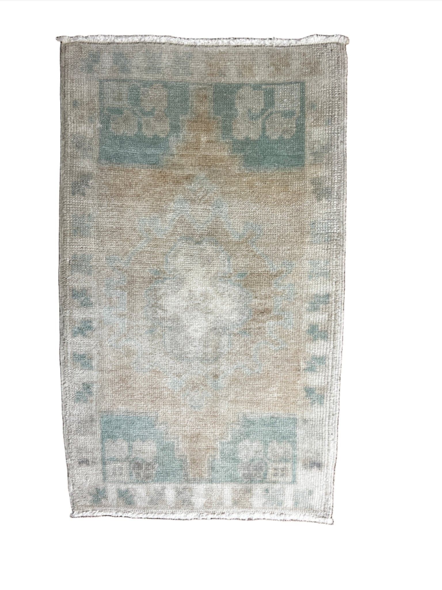 Vintage 1.7x2.9 Light Blue Turkish Oushak Small Rug – Banana Manor Rug ...
