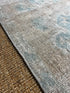 Vintage 1.7x3 Tan and Blue Turkish Oushak Small Rug | Banana Manor Rug Factory Outlet