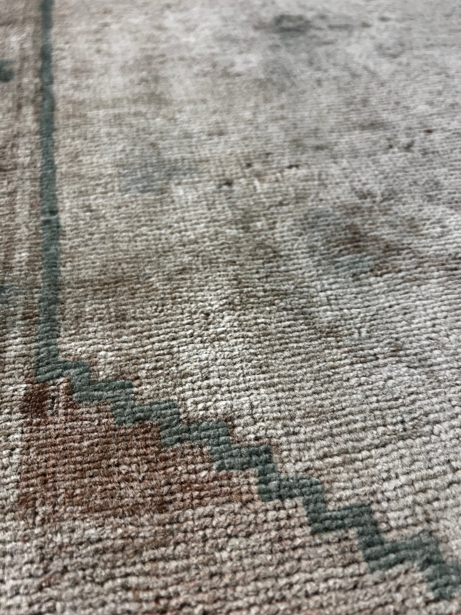 Vintage 1.7x3 Turkish Oushak Beige and Green Small Rug | Banana Manor Rug Factory Outlet