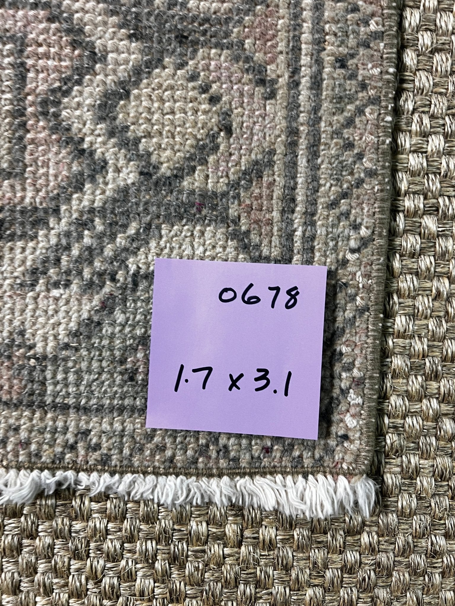 Vintage 1.7x3.1 Turkish Oushak Light Pink and Beige Small Rug | Banana Manor Rug Factory Outlet