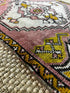 Vintage 1.7x3.2 Turkish Oushak Dark Pink and Gray Small Rug | Banana Manor Rug Factory Outlet