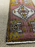 Vintage 1.7x3.2 Turkish Oushak Dark Pink and Gray Small Rug | Banana Manor Rug Factory Outlet