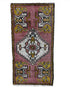 Vintage 1.7x3.2 Turkish Oushak Dark Pink and Gray Small Rug | Banana Manor Rug Factory Outlet