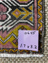 Vintage 1.7x3.2 Turkish Oushak Dark Pink and Gray Small Rug | Banana Manor Rug Factory Outlet
